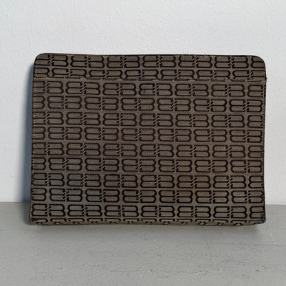 Balenciaga Vintage BB Monogram Canvas Clutch (Large Size)