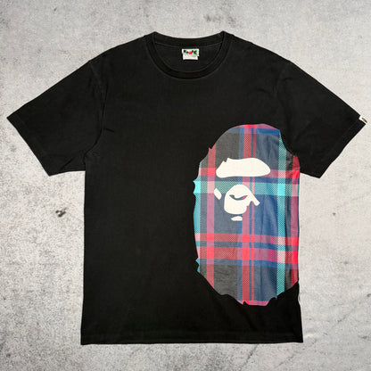 BAPE Check Side Big Ape Head T-Shirt black (L)