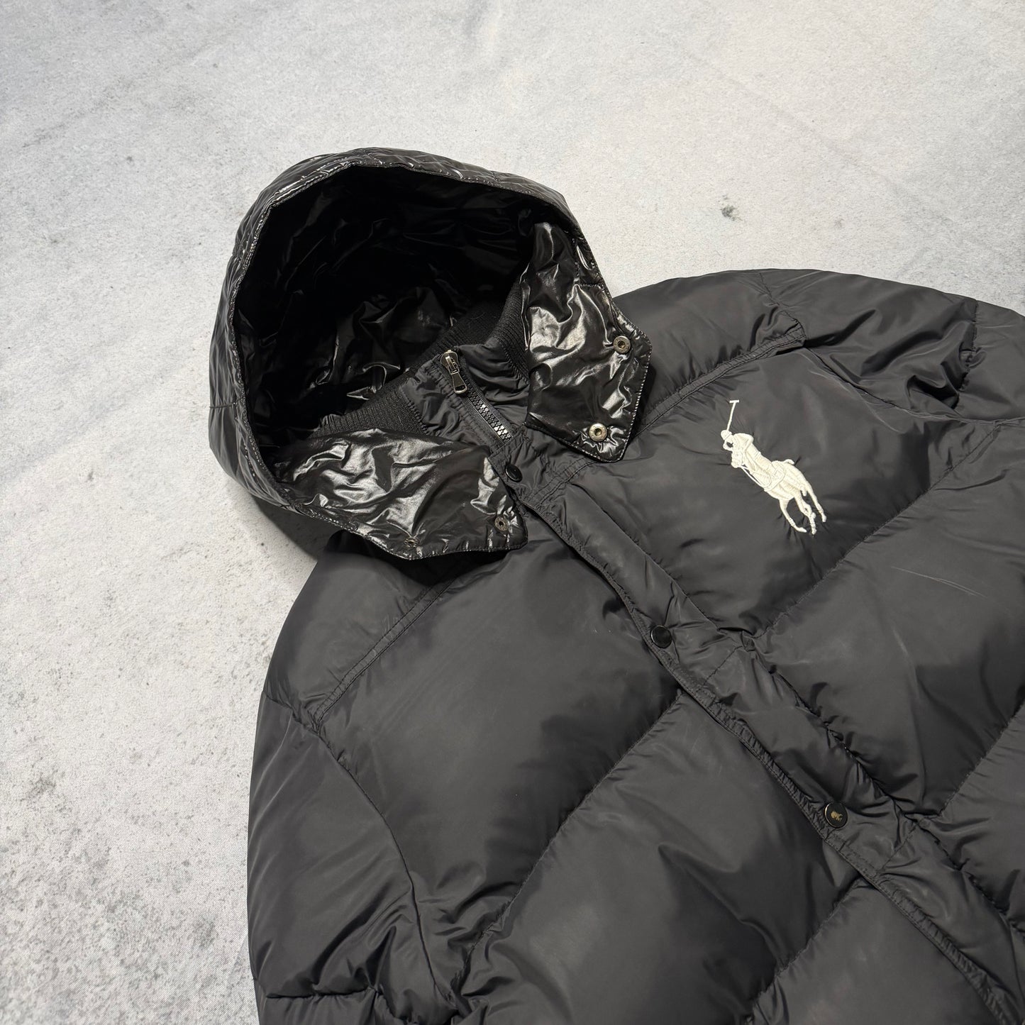 Polo Ralph Lauren 00s Big Pony Heavy Puffer Jacket black RARE (XL)