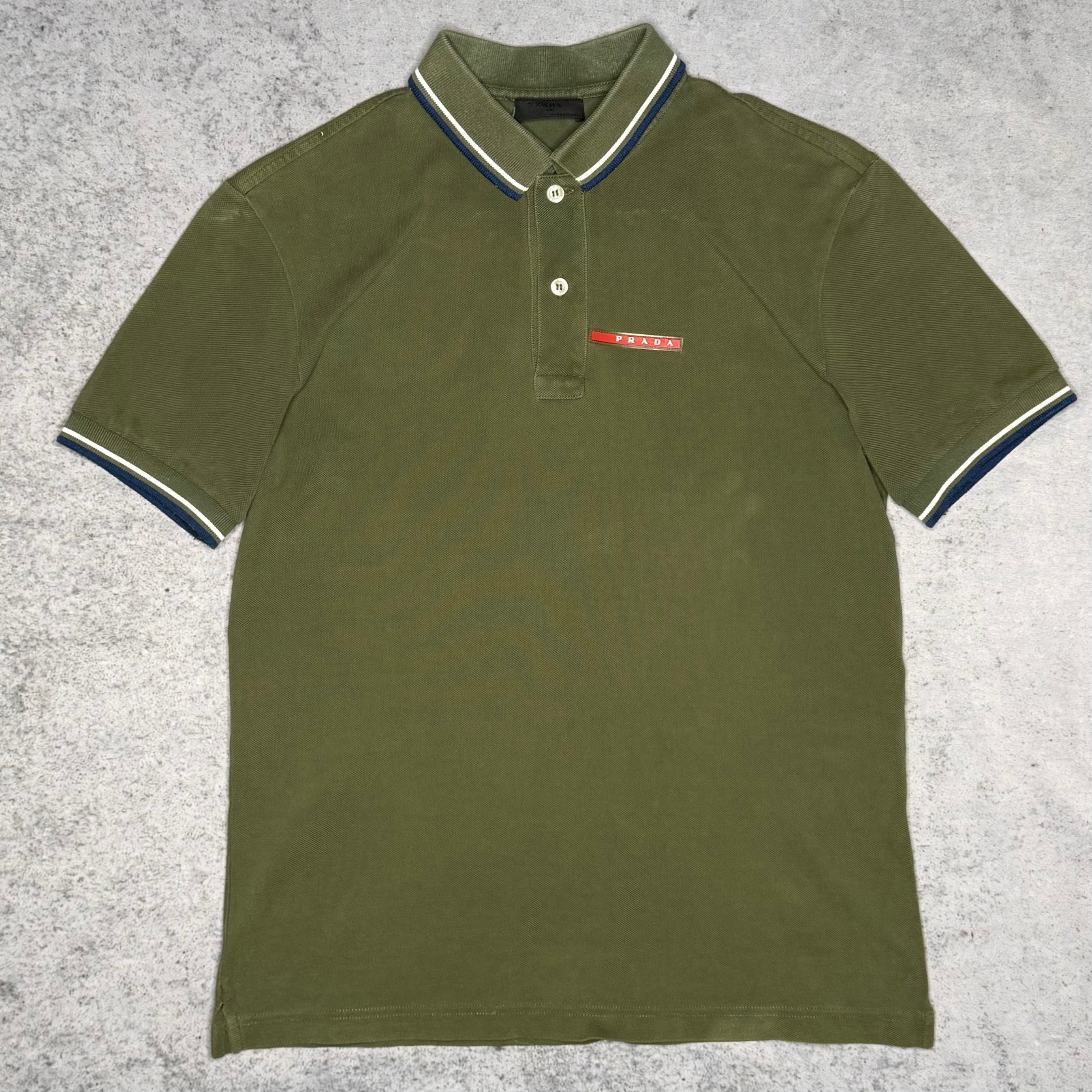 Prada Sport Linea Rossa Polo Shirt olive (S) – SECONDCHANCE-EU.COM