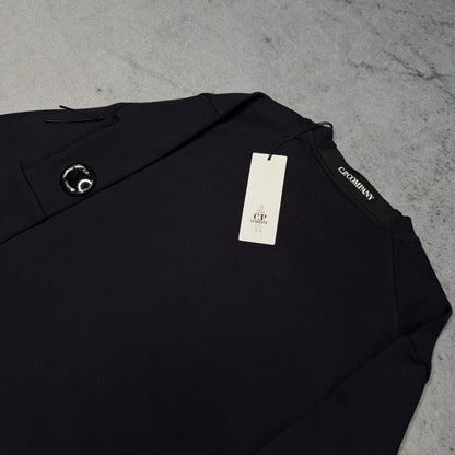 C.P. Company NEW Diagonal Raised Fleece Crewneck Lens Sweatshirt navy blue (L)