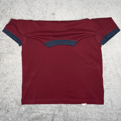 Prada Milano 2013 Luxury Polo Shirt bordeaux Triangle Logo (S)
