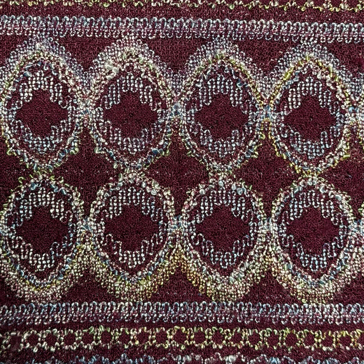 Vintage Tapestry Jacquard Tank Top Boho Brocade Red Gold (M)