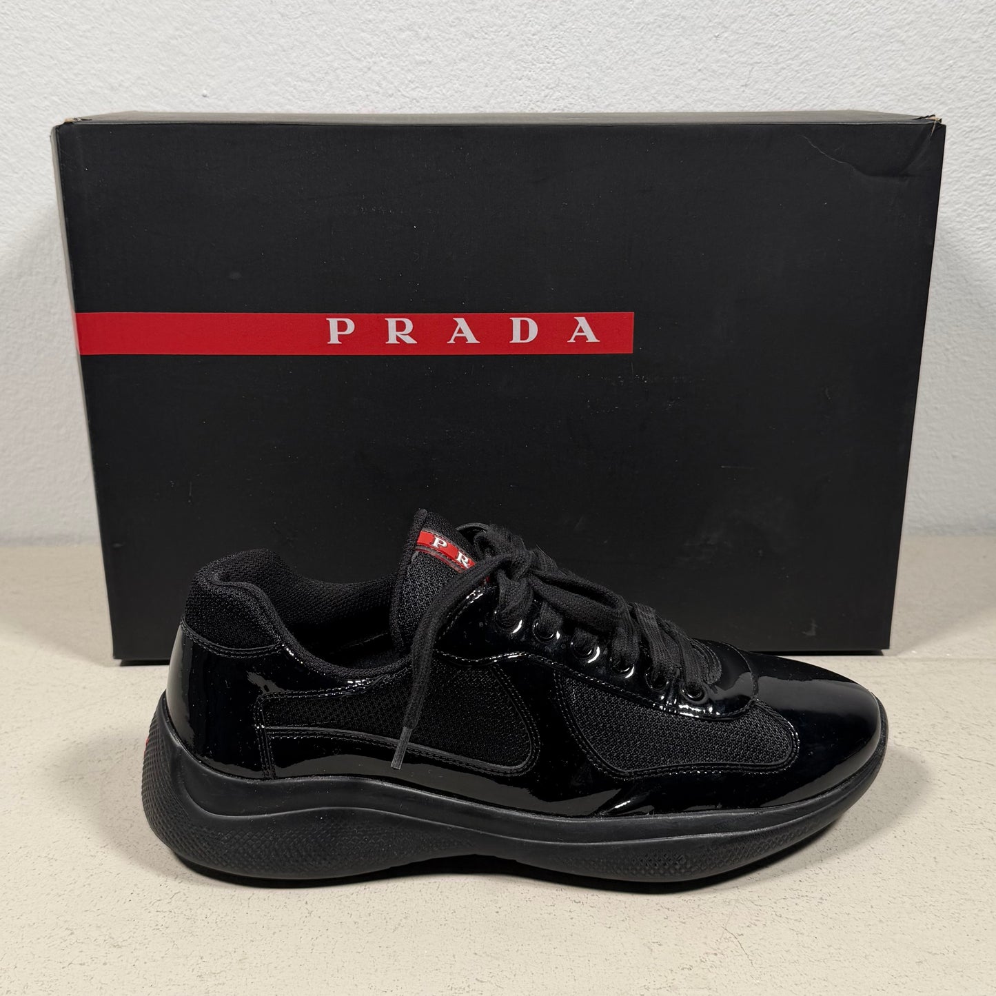 Prada Americas Cup Sneaker 2025 Patent Leather black (41- fits 42)