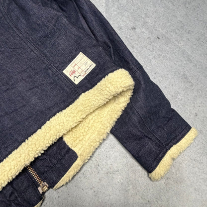 Evisu 2011 Cropped Sherpa Denim Jacket Deadstock with Tags (S)