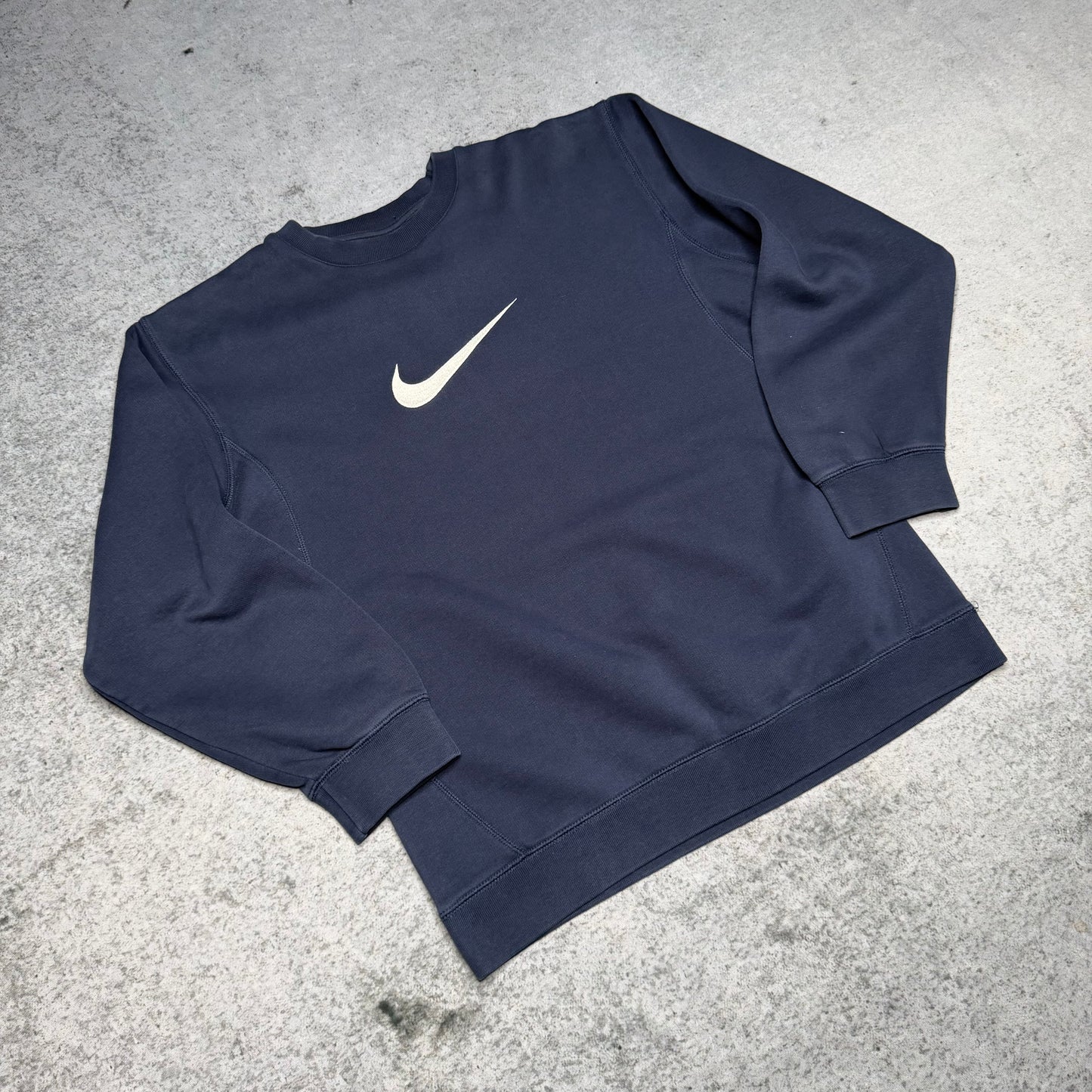 Nike 00s OG Center Logo Sweater navy white (fits S)