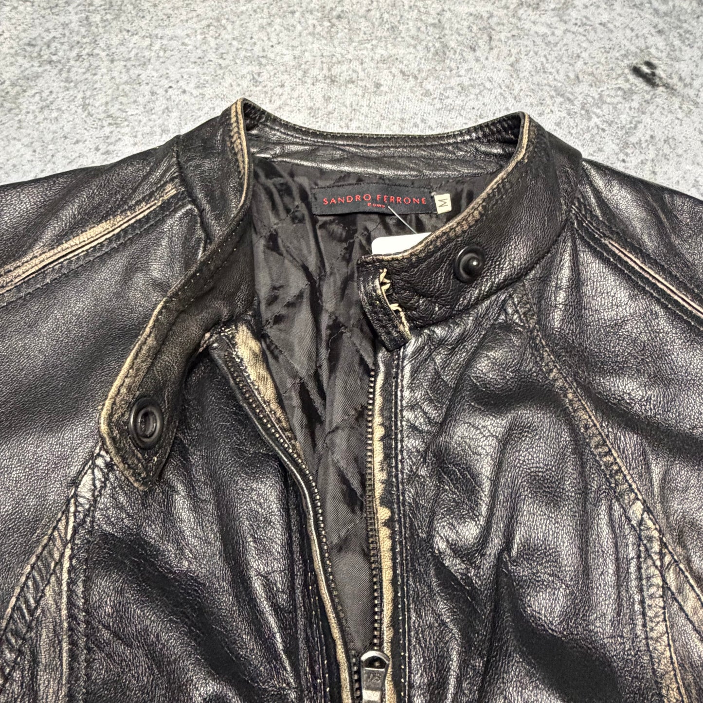 Sandro Ferrone Vintage Biker Leather Jacket (M/Wmns)