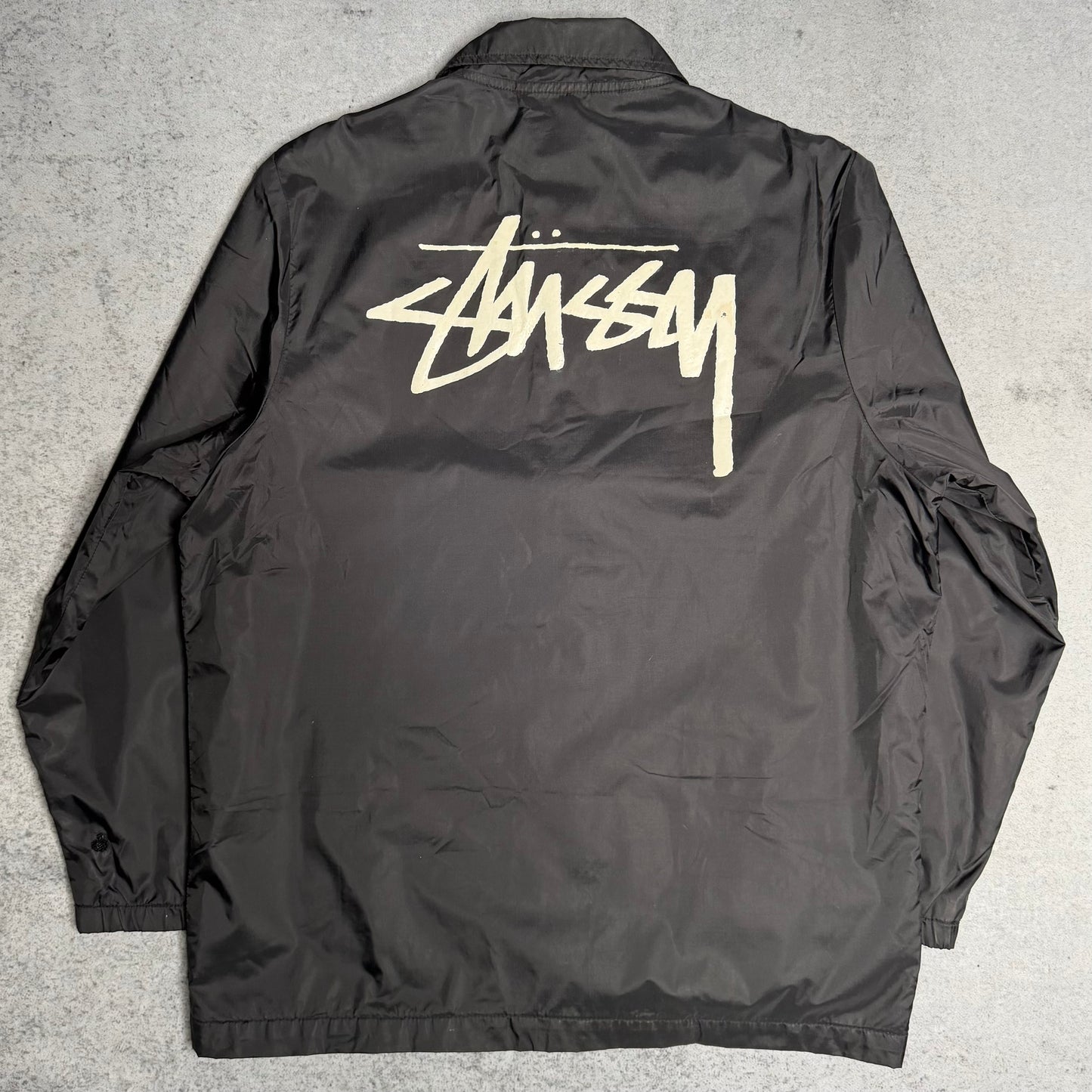 Stüssy Vintage 00s Coach Jacket Big Logo Backprint Black (M)