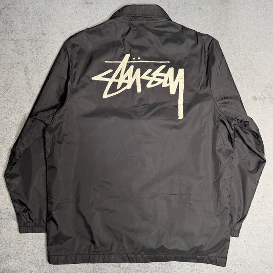 Stüssy Vintage 00s Coach Jacket Big Logo Backprint Black (M)