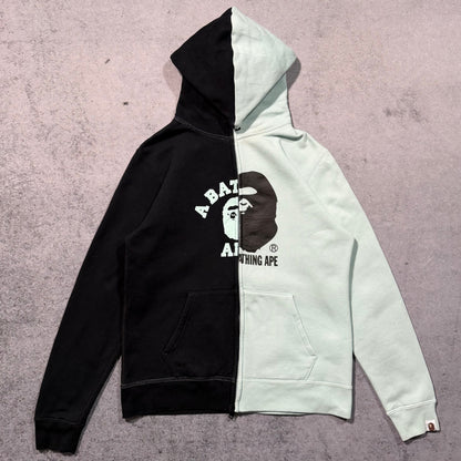 BAPE Y2K College Split Ape Logo Full Zip Hoodie (S fits XS)
