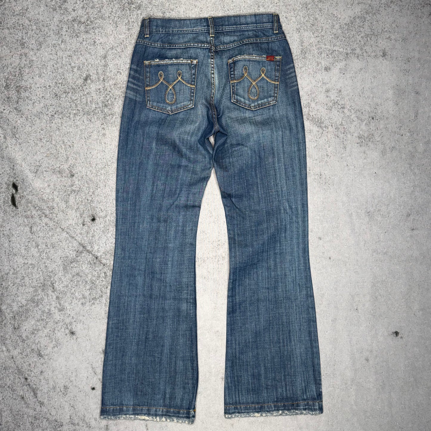 Oasis Y2K Distressed Low Rise Bootcut Denim (30/32)