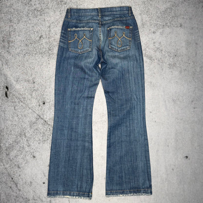 Oasis Y2K Distressed Low Rise Bootcut Denim (30/32)