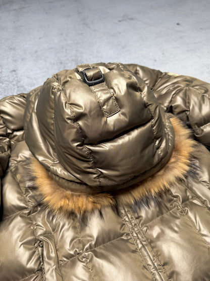 Dolomite Italian Designer Fur Puffer Jacket olive (fits M)