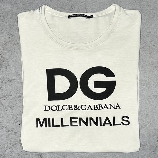Dolce & Gabbana Millennials Logo T-Shirt White (IT 52 fits M/L)