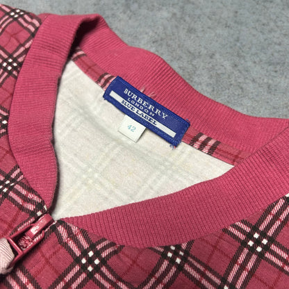 Burberry Blue Label Vintage Red Nova Check Full Zip Top (fits M)