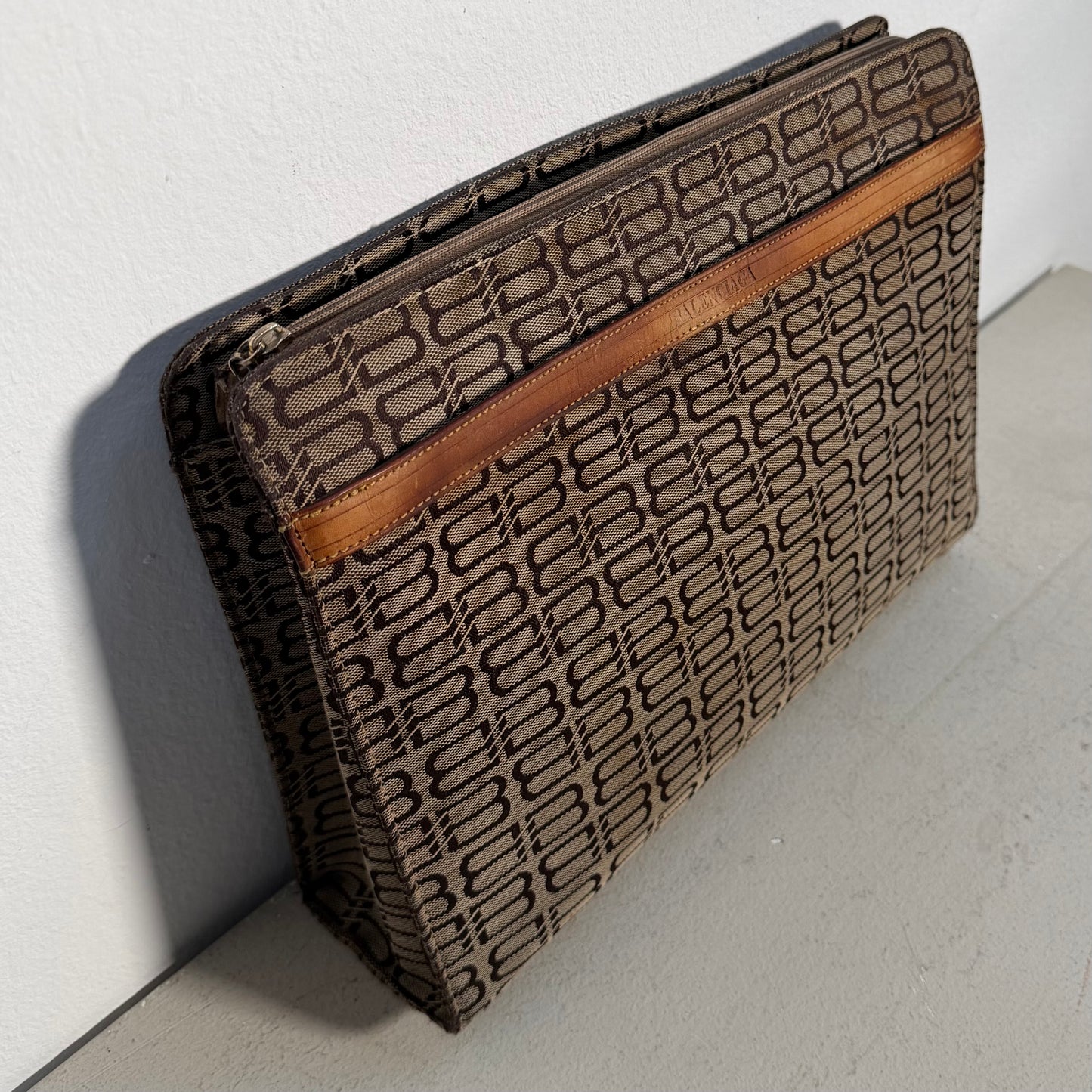 Balenciaga Vintage BB Monogram Canvas Clutch (Large Size)