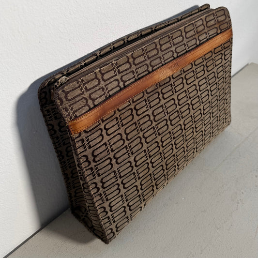 Balenciaga Vintage BB Monogram Canvas Clutch (Large Size)