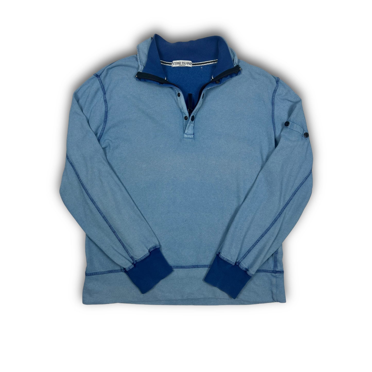 Stone Island Vintage Quarter Zip Sweater light blue