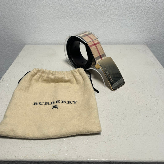 Burberry 00s Monogram Nova Check Belt Leather (100cm)