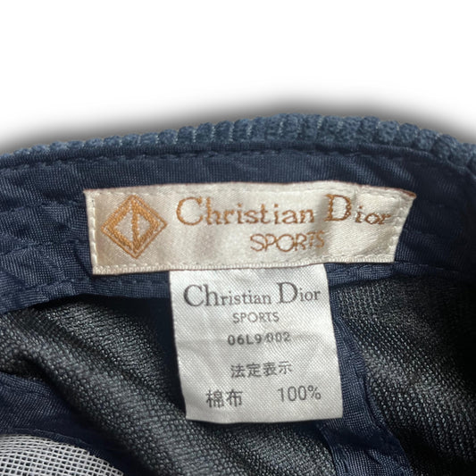 Christian Dior Sports Vintage Corduroy Cap with Logo navy