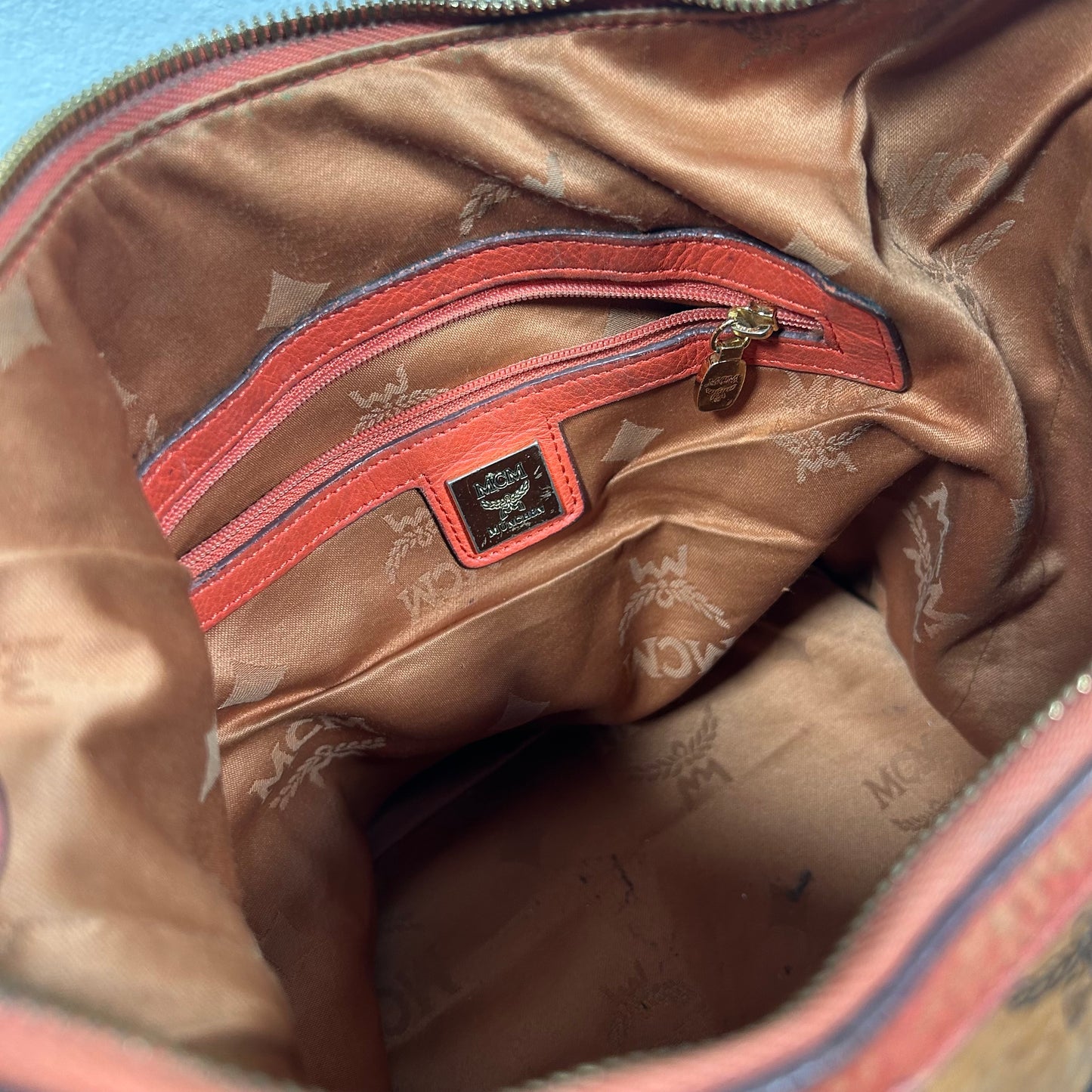 MCM Vintage Hobo Hand Bag „Visetos“ cognac Monogram