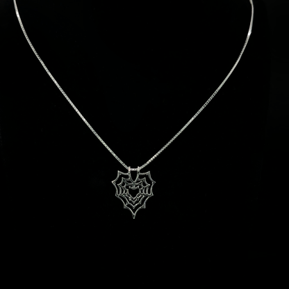 SALÓN x SECOND CHANCE - SPIDERWEB HEART NECKLACE (925 SILVER)