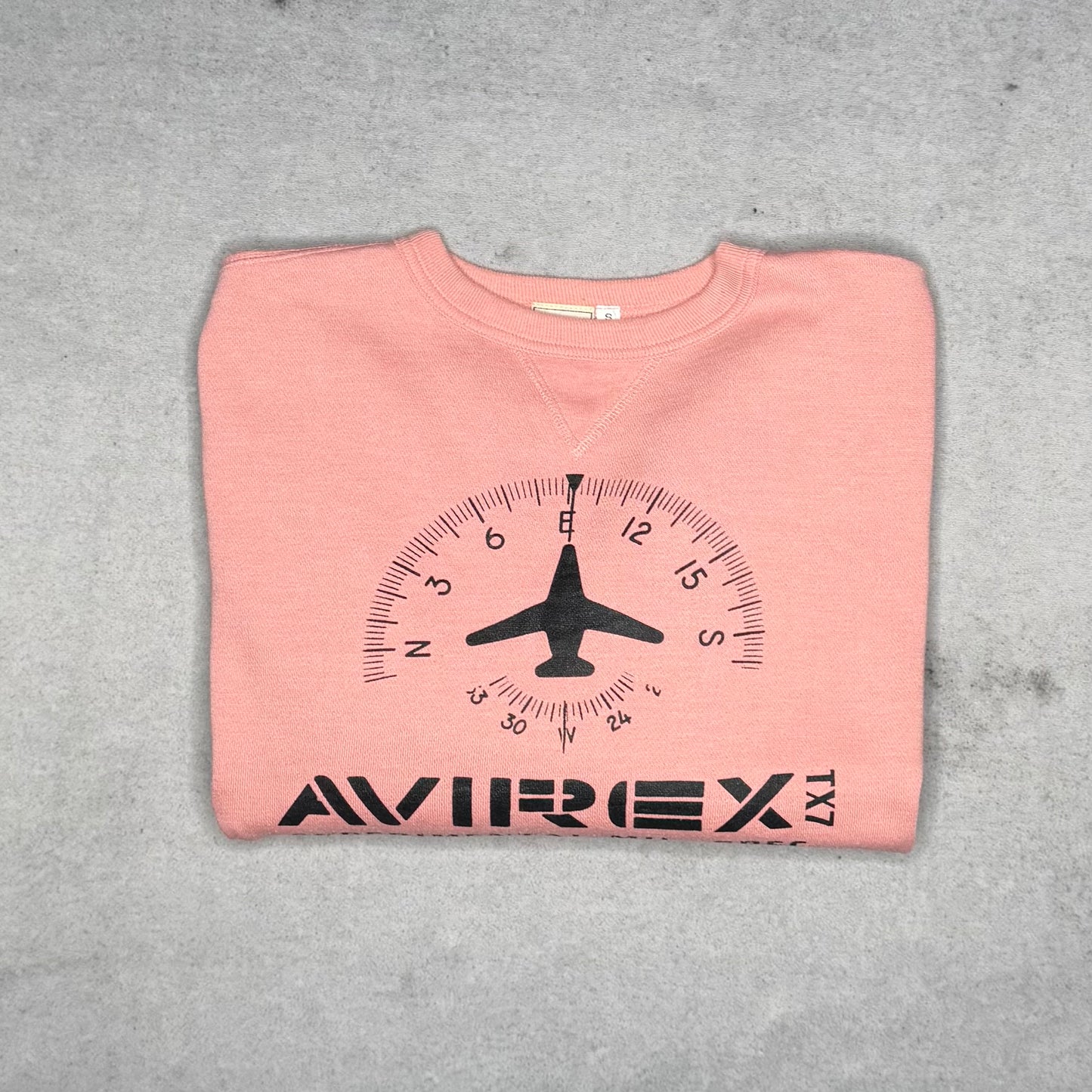 Avirex USA Vintage Boxy Crewneck Sweatshirt Spellout pink (S)