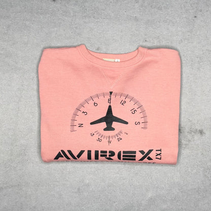 Avirex USA Vintage Boxy Crewneck Sweatshirt Spellout pink (S)