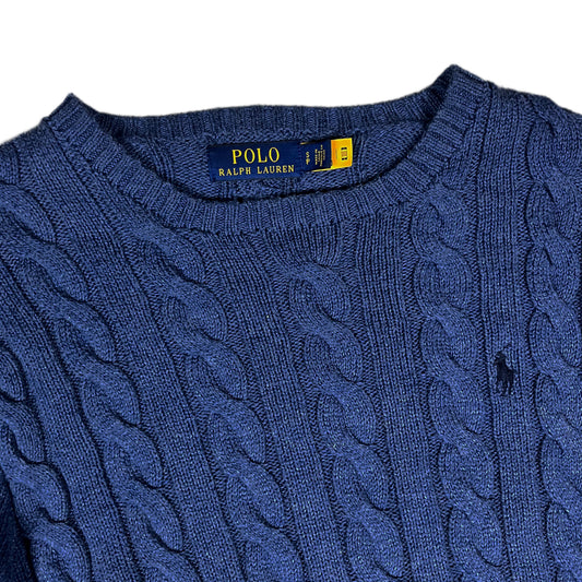 Polo Ralph Lauren Cable Knit Sweater grey blue like NEW