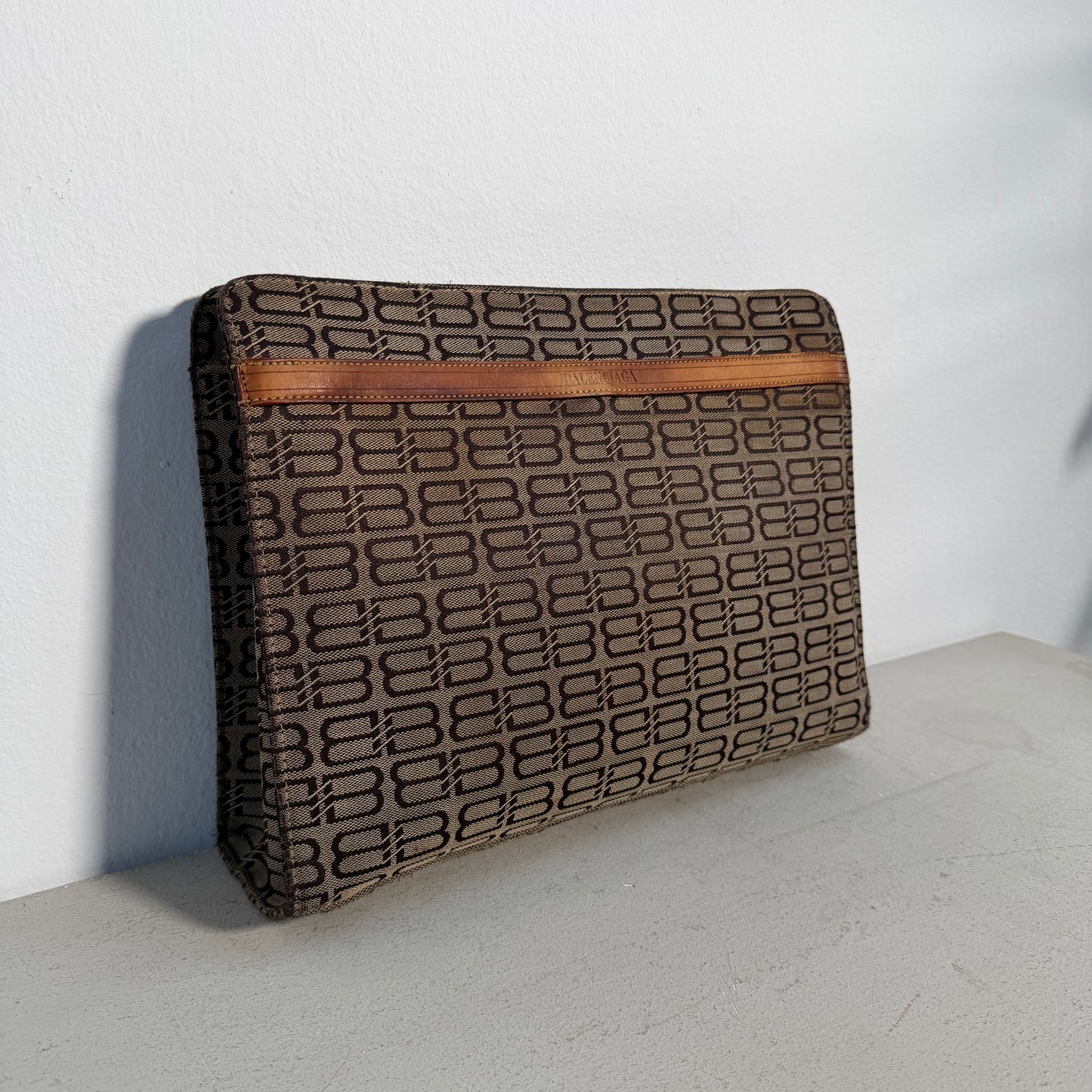 Balenciaga Vintage BB Monogram Canvas Clutch (Large Size)