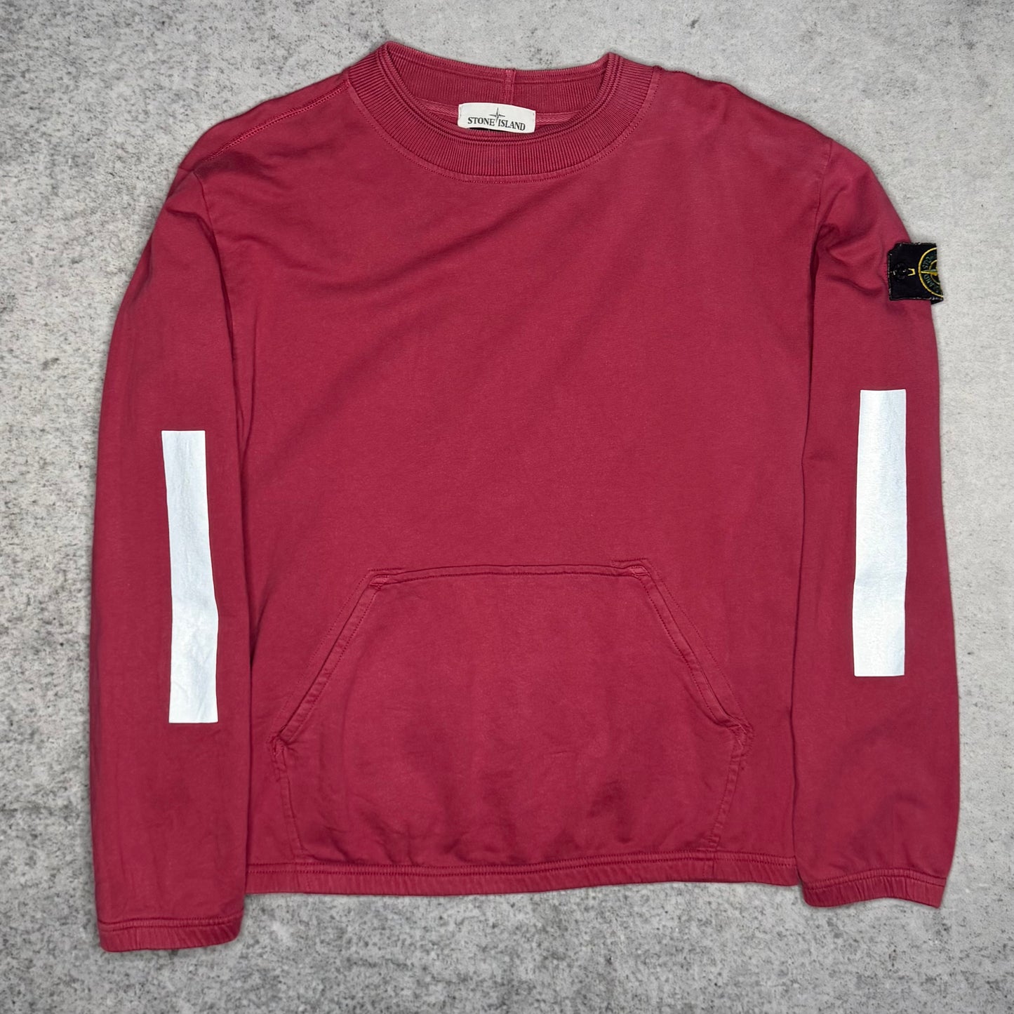 Stone Island Crewneck Sweater Reflective Patches AW18 burgundy (fits M)