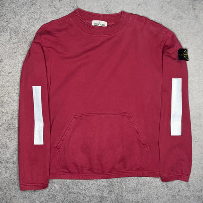 Stone Island Crewneck Sweater Reflective Patches AW18 burgundy (fits M)