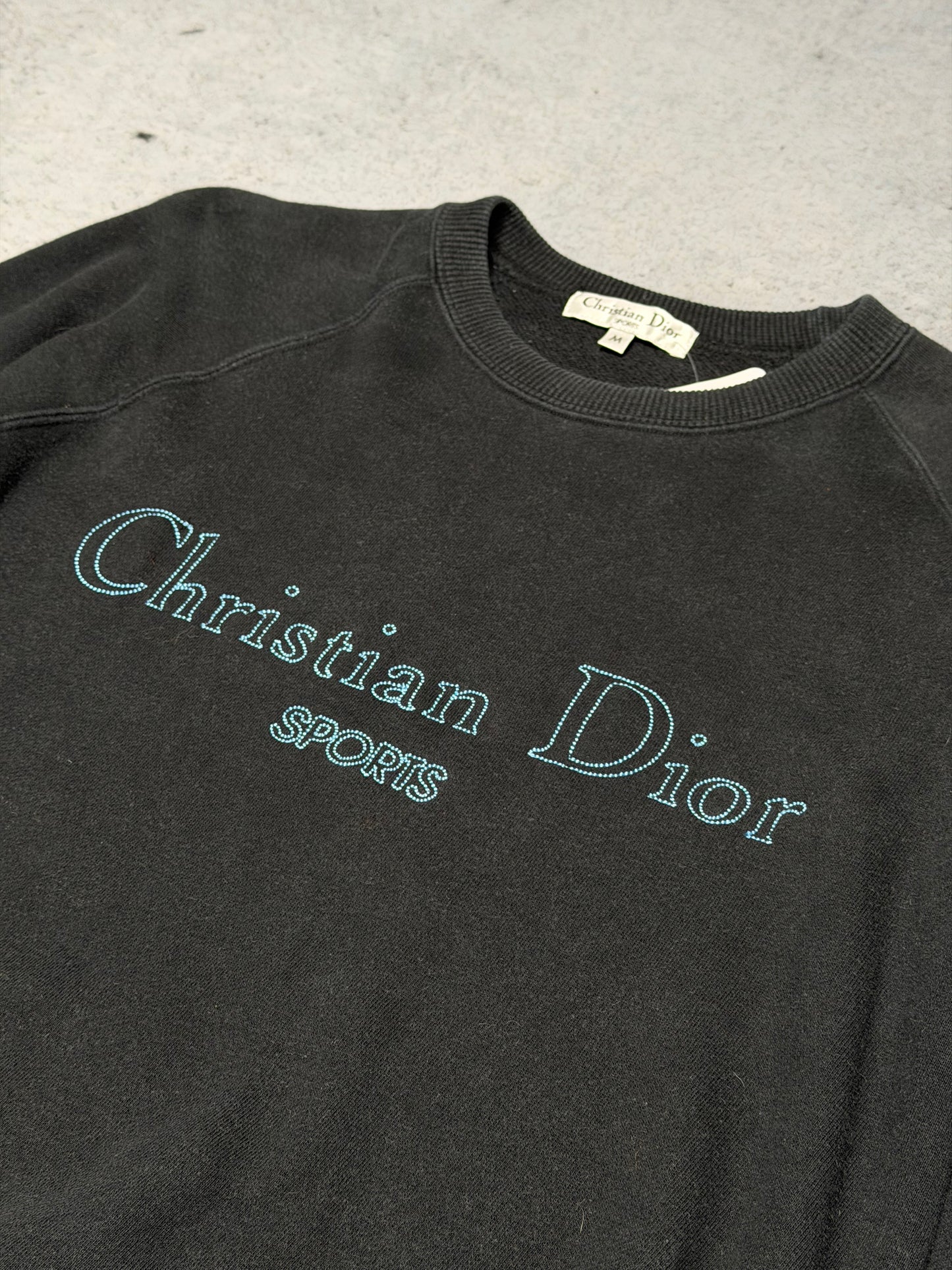 Christian Dior Sports 90s Vintage Spellout Logo Crewneck Sweater navy (S)