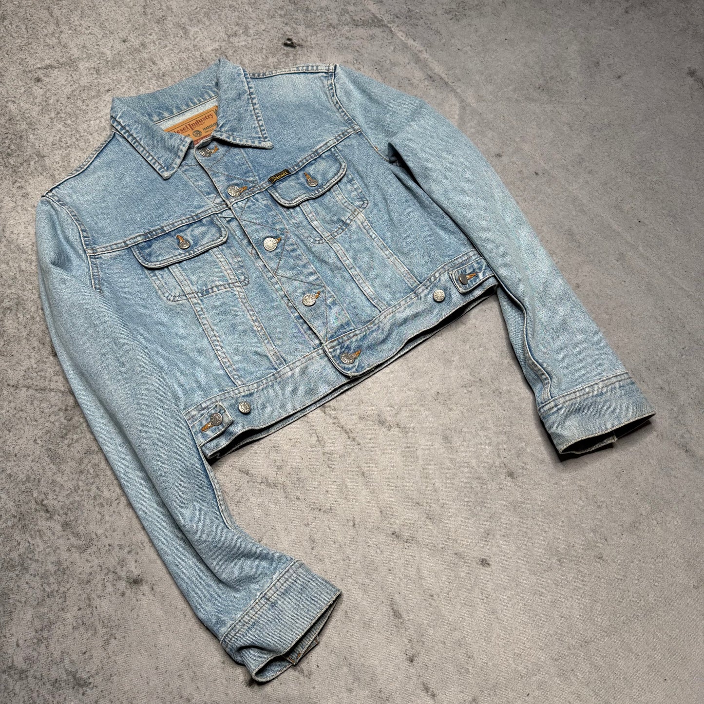 Diesel Industry Womens Vintage Denim Jeans Jacket light blue (L)