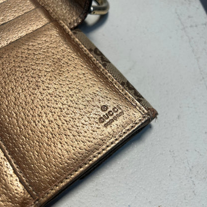 Gucci 00s Monogram Canvas GG Wallet Long Abbey + D-Ring