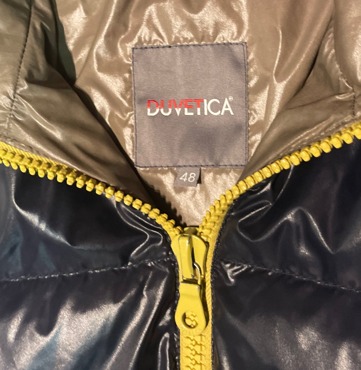 Duvetica Dionisio Full Zip Puffer Jacket Two-Tone dark blue yellow (M)