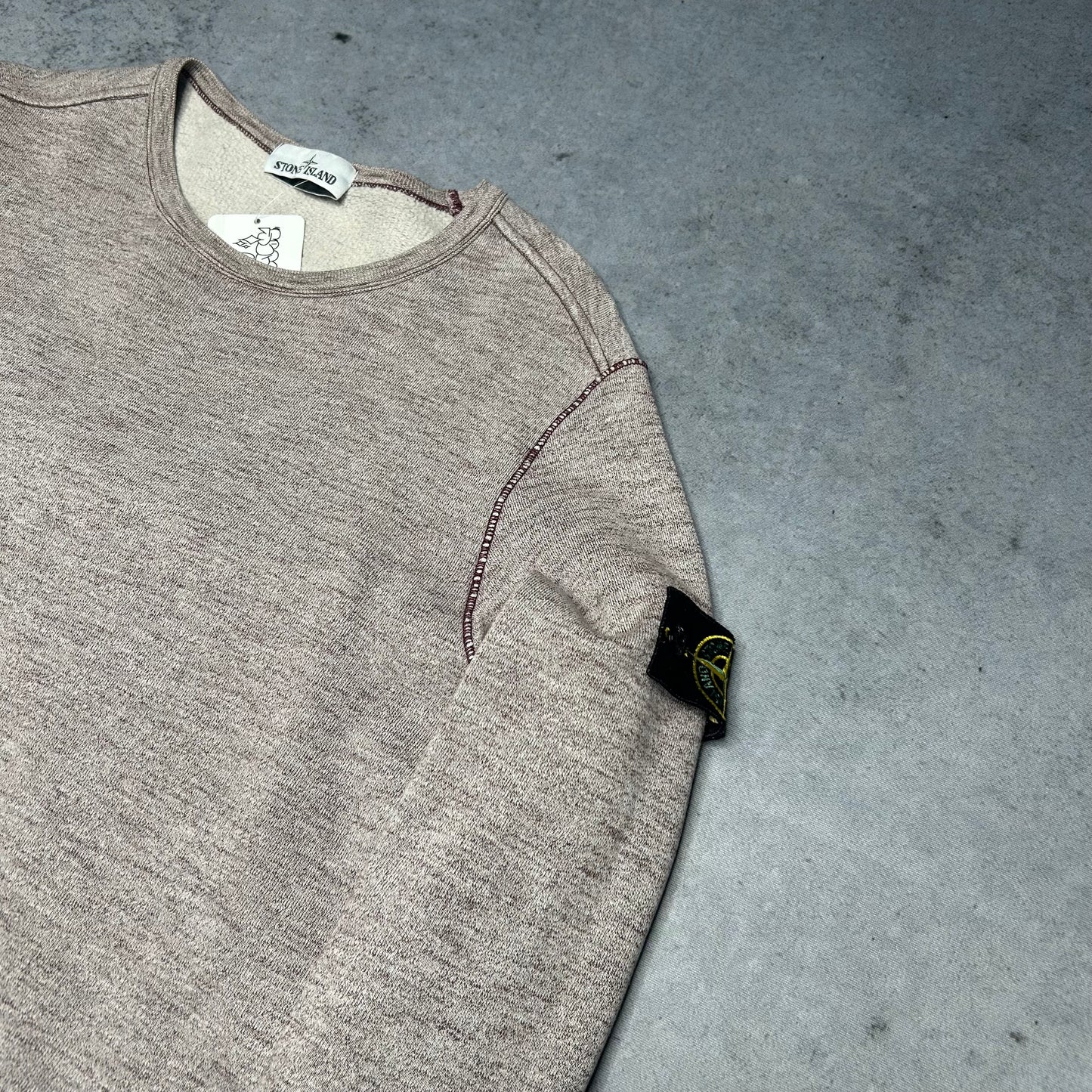 Stone Island Crewneck Sweater grey bordeaux melliert (S)