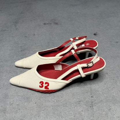 Mustang Vintage Y2K "Racing Style" Pointed Slingback Heels (40)