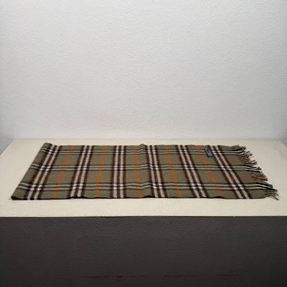Burberry Vintage Nova Check Scarf Schal olive green 90s