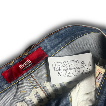 Evisu Genes Jeans Vintage Spell out Back Embroidery