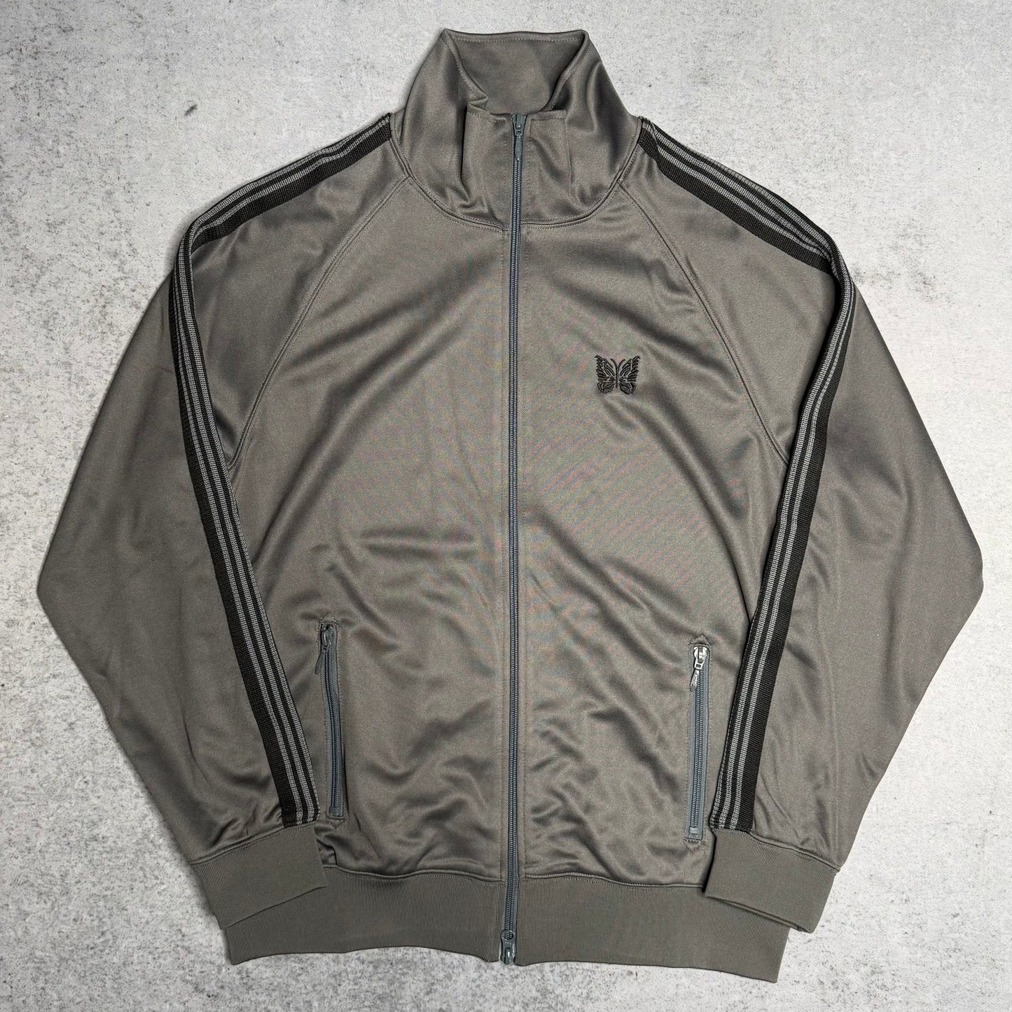 Needles Japan Poly Smooth Track Jacket Grey Black (XL)