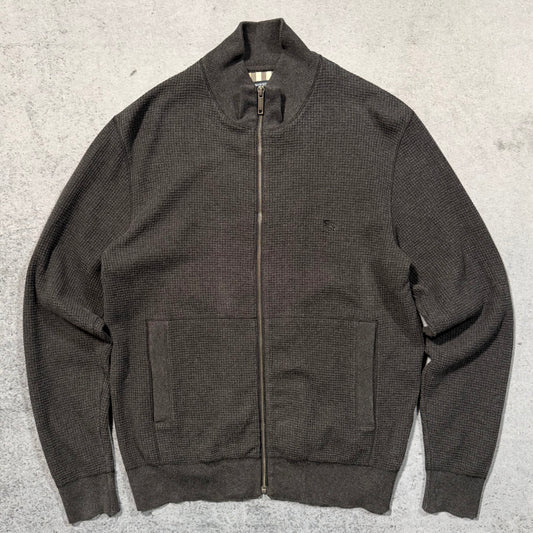 Burberry 00s Waffle Kit Full Zip Cardigan Jacket grey (L fits M)