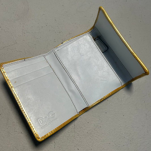 Dolce & Gabbana Vintage Wallet creme gold D&G Metal Logo