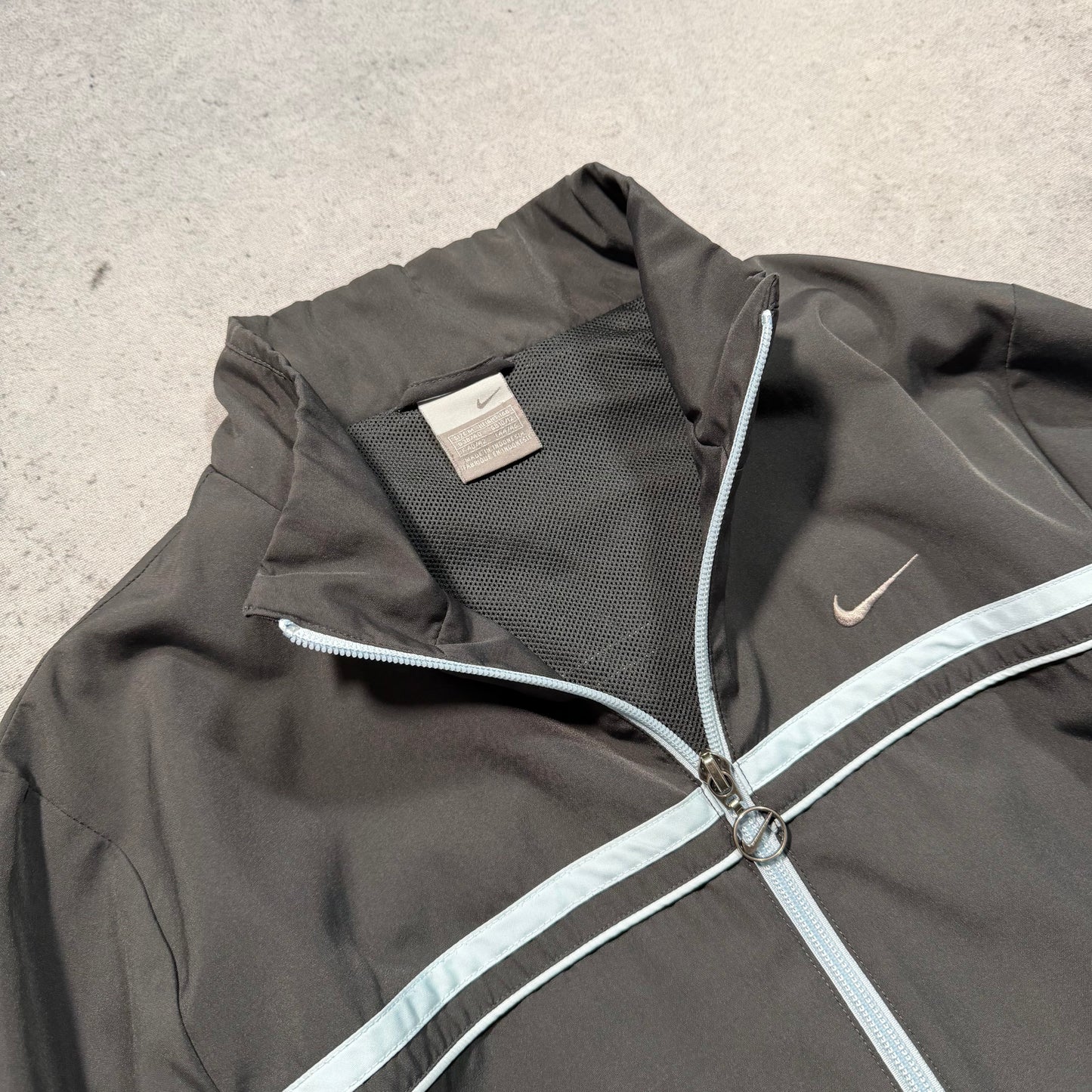 Nike 00s Women's Slim Fit Track Jacket grey baby blue (M)