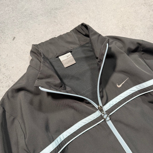 Nike 00s Women's Slim Fit Track Jacket grey baby blue (M)