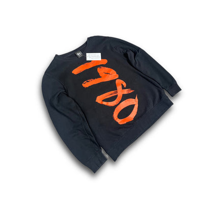 Stüssy 1980 Sweater Front and Backprint black orange 