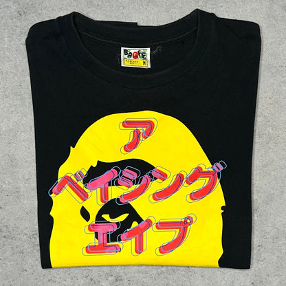 A Bathing Ape BAPE SS19 Katakana Ape Head Tee Shirt Black (M)