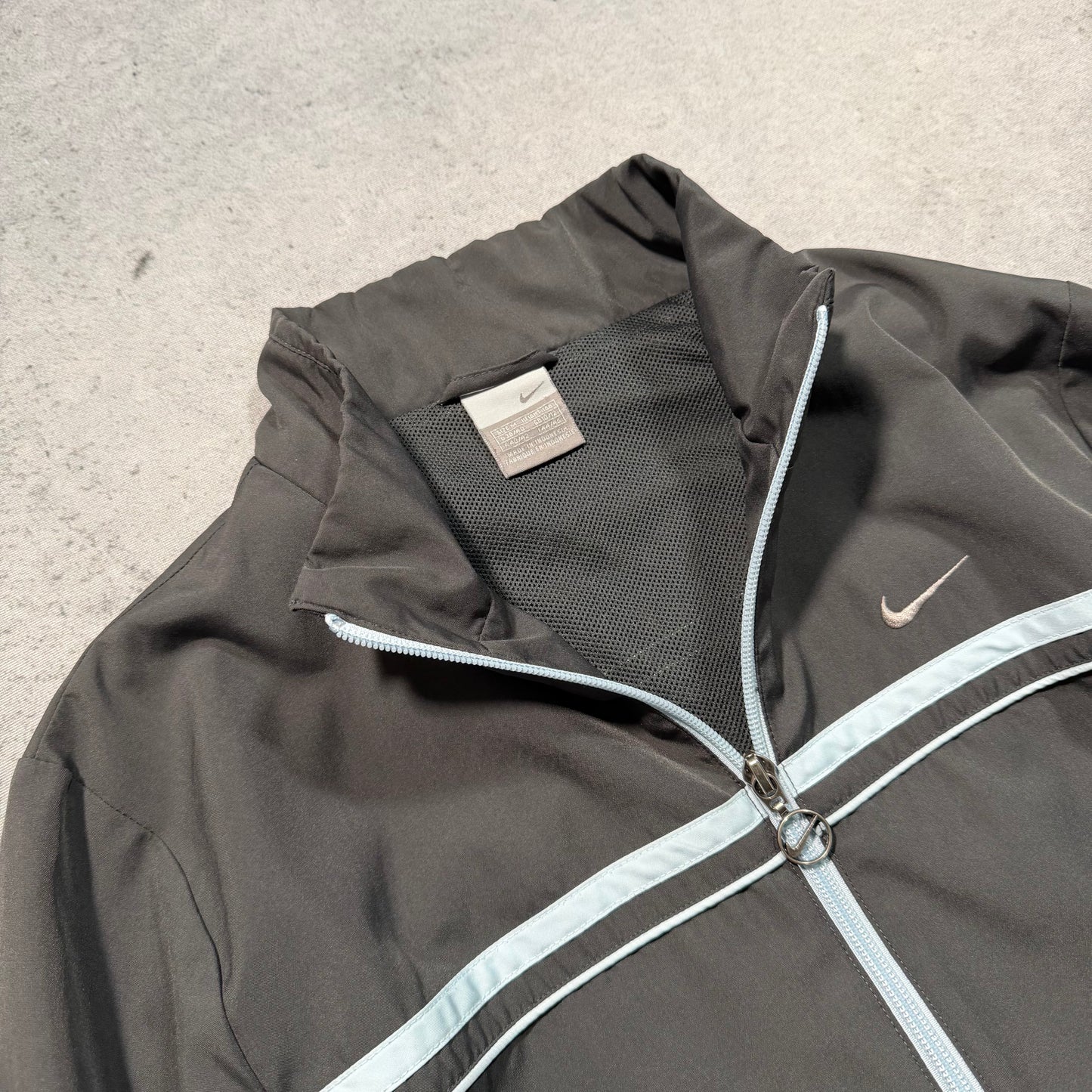 Nike 00s Women's Slim Fit Track Jacket grey baby blue (M)