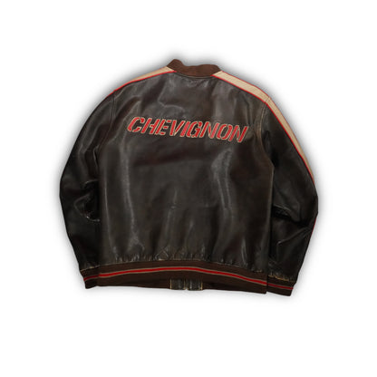 Chevignon Vintage 90s Racing Leather Jacket (L)