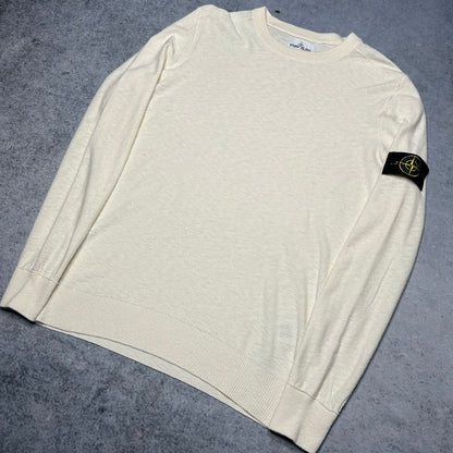 Stone Island AW 2019 Light Knit Crewneck Sweater creme (XL)